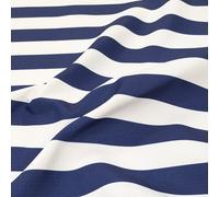 Tissu motif à rayures CANNES déperlant 100% PE bleu marine