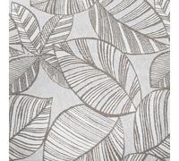 Tissu motif feuille coton jacquard MALIA gris lin