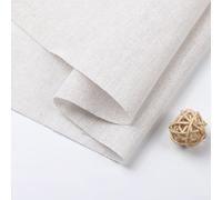 Tissu naturel en coton brut et lin respirant pour projets de couture et d'artisanat Blanc 100 x 150 cm