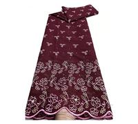 Tissu Nigérian En Coton Et Dentelle Sèche, 5Yards, À La Mode, Voile Suisse, Pierres Brodées, For Femmes, Robes De Soirée Bal Un Design Magnifique Et éLéGant(LY4180-6)