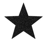 Tissu noir pailleté 102 mm étoile thermocollant