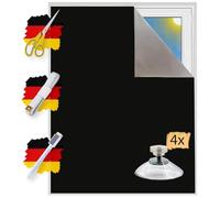 Tissu occultant Vendu au mètre | Protection Solaire 100% occultant | Film avec revêtement Thermique | Store Enrouleur sans perçage | Protection Thermique | Blackout (Noir avec Ventouses)