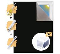 Tissu occultant vendu au mètre | Protection solaire 100% occultant | Film avec revêtement thermique | Store enrouleur sans perçage | Protection thermique | Blackout (Noir avec Nano Pads)