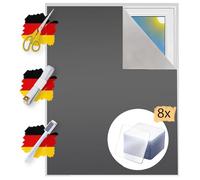 Tissu occultant vendu au mètre | Protection solaire 100% occultant | Film avec revêtement thermique | Store enrouleur sans perçage | Protection thermique | Blackout (gris avec Nano Pads)