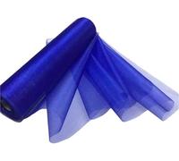 Tissu pailleté, Bobine de fil à mailles multicolores 25 m x 29 cm for la confection de nœuds de chaises, de rubans, de chemins de table et de guirlandes.(Blue 2)