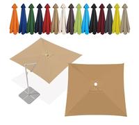 Tissu Parasol 8 Baleines Carré De 3X3 Mètres, 4 Baleines Carré De 2X2m - Rectangulaire Toile De Rechange Pour 6 Baleines Carré De 3X2m - Protection UV Auvent De Remplacement(Khaki,192X192cm)