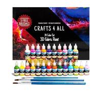 Tissu Peinture 24 couleurs Premium Qualité 3D permanente couleur vibrante peintures teintes pour tissu, toile, bois, céramique, verre par Artisanat 4 ALL
