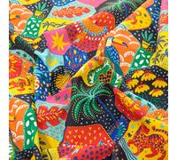 Tissu percale imprimée collection JANEIRO pur coton motif tropical multicolore