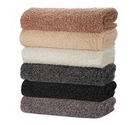 Tissu pileux, molleton de laine de mouton doux, 6 couleurs naturelles, Photographie Toile de Fond, Couture et artisanat, Neotrims. [Beige Bundle, 4pcs of Fat Square]