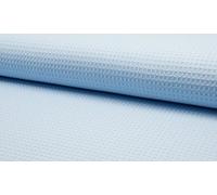 Tissu piqué nid d'abeille 100 % coton gaufré, bleu pâle, 1/8 m - 50 cm x 37 cm