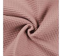 Tissu piqué nid d'abeille 100 % coton gaufré, rose poudré, 1/4 m 70 cm x 50 cm
