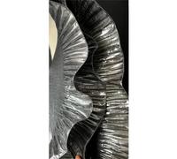 Tissu plissé 1 Yard 15 cm de large vague métallique | Décor brodé par maille multicolore de coton de polyester de tissu de pli de mode(Dark Gray9)