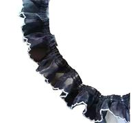 Tissu plissé en organza blanc et noir, 1,8 m, dentelle, volants, broderie, franges, ruban, couture, guipure, décoration, 4 cm de large(Black)