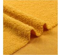 Tissu polaire Sherpa doux et chaud - 150 cm de large - Matériau d'ameublement en peluche - Fabriqué à la main - Pour travaux manuels, poupée, oreiller, couverture (jaune)