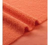 Tissu polaire Sherpa doux et chaud - Laine d'agneau épaisse - Texture bouclée - Doublure thermique - Textile chaud pour couverture, sweat à capuche, veste, bricolage, couture, jetés, oreillers (orange