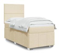 Tissu polyester doux matelas à ressorts ensachés sommier 80x200 cm Crème