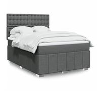 Tissu polyester doux Ressorts ensachés indépendants Gris 140x200cm | Sommier à lattes avec matelas à ressorts ensachés 140x200 Gris foncé Tissu literie complète avec surmatelas