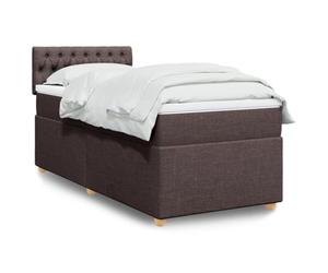 Tissu polyester doux Ressorts ensachés individuels Brun 80x200 cm | Sommier lit avec matelas ressorts ensachés LED Marron foncé 80x200 cm ensemble literie confortable