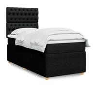Tissu polyester doux Ressorts ensachés individuels Matelas Noir 90x190 cm