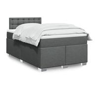 Tissu polyester doux Ressorts ensachés lit avec matelas 120x190cm gris | Sommier lit avec matelas ressorts ensachés gris foncé 120x190cm tissu tête de lit surmatelas mousse