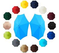 Tissu polyester imperméable Auvent De Remplacement Pour Parasol De Terrasse résistant aux UV, Rechange Toile De Parasol De Jardin, la terrasse, la cour et la piscine Lac Bleu 2.3 m/6 Baleines