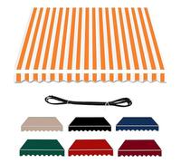 Tissu polyester imperméable pour auvents 2,5 x 1,5 m - Rayé - Protection UV - Tablier avant - Matériau durable pour l'extérieur