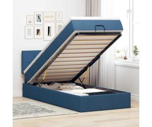 Tissu Polyester Matelas Ressorts ensachés Rangement Moderne Bleu 100x200 cm