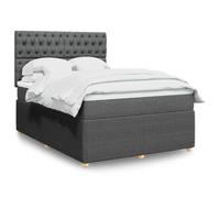 Tissu polyester respirant Ressorts ensachés indépendants Sommier 140x190cm | Sommier à lattes avec matelas ressorts ensachés Gris foncé 140x190cm Tissu Tête de lit réglable LED