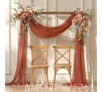 Tissu pour arche de mariage, 71,1 cm x 4,8 m, fond transparent en mousseline de soie, 1 panneau, rideaux en terre cuite pour cérémonie de mariage, décoration de fête d'anniversaire