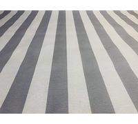 Tissu rayé Sofia gris argenté de 4 cm de large pour rideaux, ameublement, décoration d'intérieur, chemin de table, 280 cm de large (vendu au mètre)