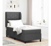 Tissu réglable élégant tête ajustable matelas ferme Gris 80 x 200 cm | Lit à ressorts avec matelas Gris foncé 80 x 200 cm tissu, tête de lit réglable, cadre robuste avec surmatelas, sommier