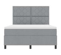 Tissu rembourré tête Ajustable Box Spring Moderne Ressorts ensachés 160 x | Lit à ressorts avec matelas Gris clair 160 x 200 cm tissu, sommier box spring avec tête de lit réglable, cadre en bois