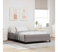 Tissu Respirant Bois d'ingénierie Design Moderne Minimaliste Taupe 140 x | Lit à ressorts avec matelas Taupe 140 x 190 cm tissu Ensemble Complet Moderne en Bois