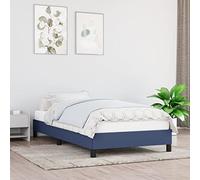 Tissu respirant durable chambre à coucher pieds robustes lattes | Cadre de lit tissu bleu 100x200 cm sans matelas avec lattes renforcees, sommier acier robuste pour chambre adulte