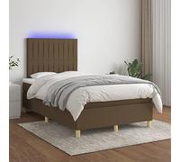 Tissu respirant durable Tête de lit réglable LED SMD 120x200 cm Brun