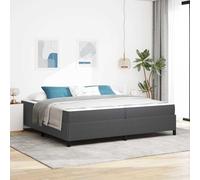 Tissu Respirant et Bois Robuste Design Moderne Gris 200 x 200 cm | Cadre de lit avec matelas Gris foncé 200 x 200 cm tissu empereur avec sommier à lattes robuste, ensemble literie moderne
