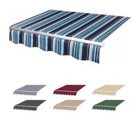 Tissu rétractable de rechange pour auvent - Protection UV - 280 g/m² - Pare-soleil en polyester pour porte de terrasse et fenêtre - Motif rayé (taille : 5x) - Solution d'ombrage d'extérieur durable