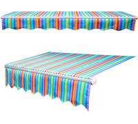 Tissu rétractable pour auvent extérieur en polyester 280 g - Bandes de rechange pour terrasse, balcon - Solution d'ombrage pour une protection UV ultime