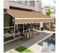 Tissu rétractable robuste 280 g 100 % polyester pour terrasse, balcon, porche - Taille 4 x 7 m (sans cadre)