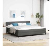 Tissu Robuste Moderne Minimaliste 200 x 200 cm Gris | Lit à Ressorts Ensachés avec Matelas et Tête de Ajustable Gris Foncé 200x200 cm Tissu Respirant Lit Empire avec LED