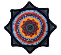 Tissu Rotatif de 61 cm - Jouet de Cirque Facile à Faire Tourner Les Doigts avec Motifs vibrants imprimés sur Les côtés, Motif Cachemire, Style étoile, Ultra léger et Portable for débutant(F)