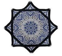 Tissu Rotatif de 61 cm - Jouet de Cirque Facile à Faire Tourner Les Doigts avec Motifs vibrants imprimés sur Les côtés, Motif Cachemire, Style étoile, Ultra léger et Portable for débutant(C)
