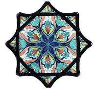 Tissu Rotatif de 61 cm - Jouet de Cirque Facile à Faire Tourner Les Doigts avec Motifs vibrants imprimés sur Les côtés, Motif Cachemire, Style étoile, Ultra léger et Portable for débutant(I)