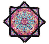 Tissu Rotatif de 61 cm - Jouet de Cirque Facile à Faire Tourner Les Doigts avec Motifs vibrants imprimés sur Les côtés, Motif Cachemire, Style étoile, Ultra léger et Portable for débutant(B)