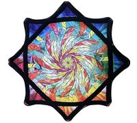 Tissu Rotatif de 61 cm - Jouet de Cirque Facile à Faire Tourner Les Doigts avec Motifs vibrants imprimés sur Les côtés, Motif Cachemire, Style étoile, Ultra léger et Portable for débutant(H)