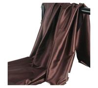 Tissu satin Tissu satin micro extensible for chemises, vêtements, pyjamas, robes, couture, tissu doux et lisse, uni, bleu blanc Tissus au metre(Dark Brown)
