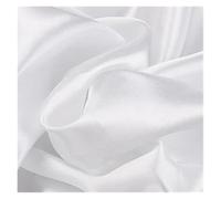 Tissu Satin Tissu satiné polyester haut de gamme, imitation soie, doublure for boîte cadeau, couleur unie, couture de robe de poupée(WHITE,100cm by 150cm)