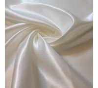 Tissu satiné liquide uni uni et soyeux pour décoration de robes, vêtements de danse, robe de mariée - 112 cm de large (EP) (ivoire, 5 m)