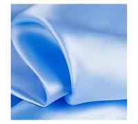 Tissu Satiné Tissu satiné polyester haut de gamme, imitation soie, doublure for boîte cadeau, couleur unie, couture robe poupée(Light Blue,1000cm by 150cm)