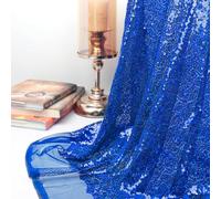 Tissu ShinyBeauty Bleu par Mètre 2 mètres de tissu à paillettes royal bleu, matière brillante pour couture, tissu élastique, brodé pour robe de soirée.